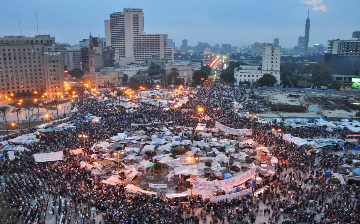 Cairo Tahrir square, February 9, 2011. The second coup in of the West-supported 'Arab Spring' that lead to the current migrant crisis in Europe