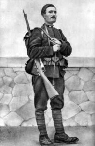 Mussolini in the military. 1917