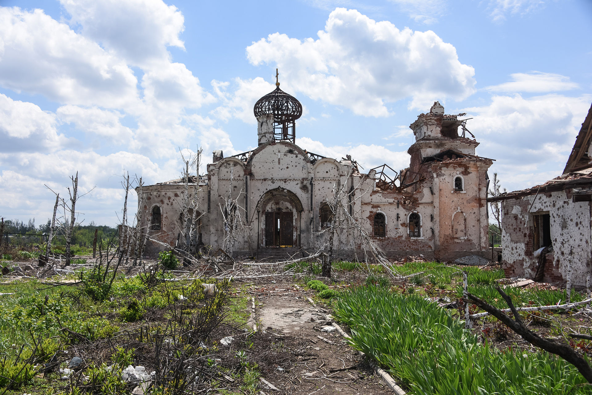 What the war has done to the Iversky monastery. A war of choice triggered by Western intrigues and plots against Russia. (Wiki photo CC)