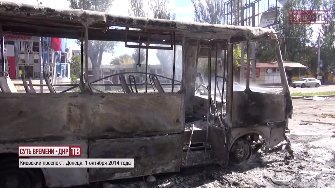 Kievsky avenue. Donetsk. October 1, 2014.  Still from EoT-DPR TV Issue 213