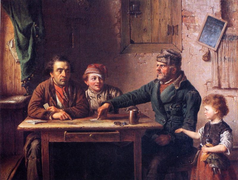 The card players by Eastman Johnson
