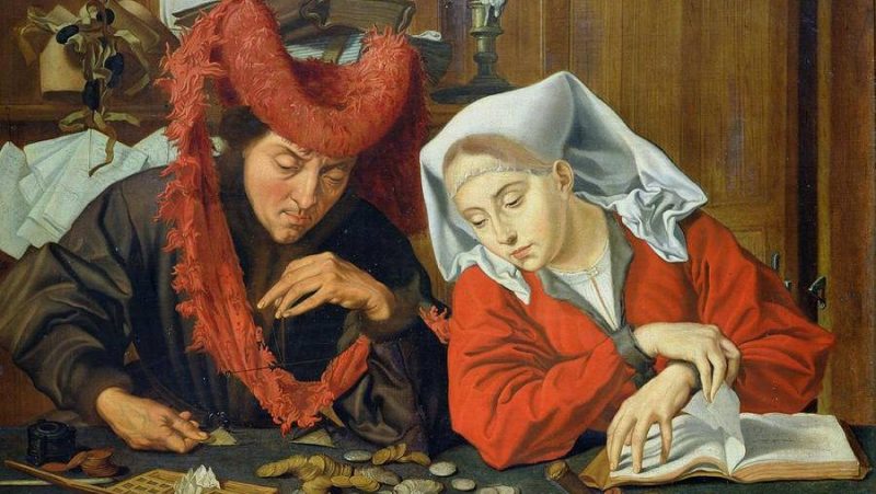 The Moneylender and his Wife by Marinus van Reymerswaele