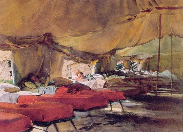 The Interior of a Hospital Tent by John Singer Sargent