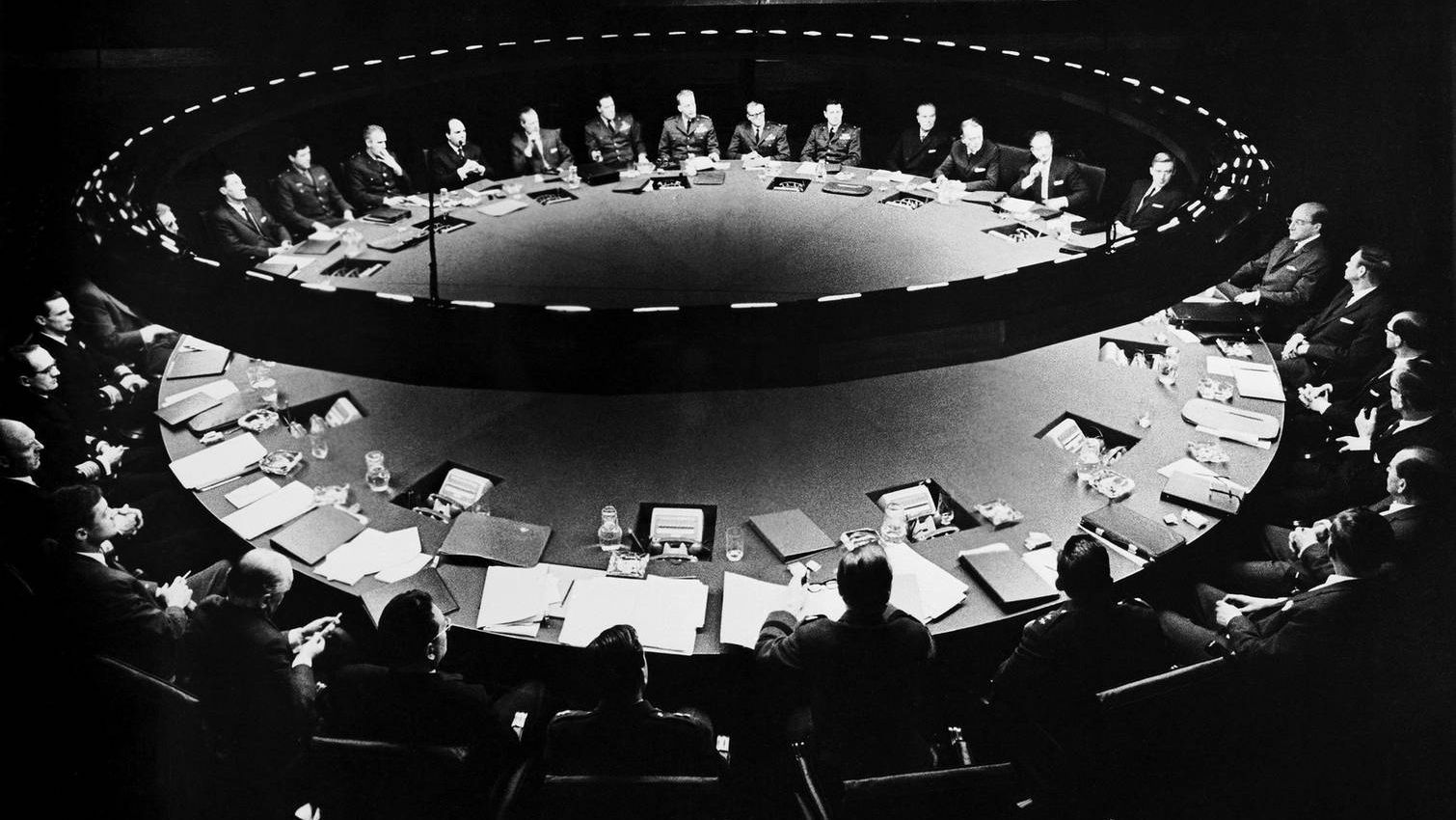 Meeting in the Pentagon [quote from the film Dr. Strangelove directed by Stanley Kubrick. 1964. USA]