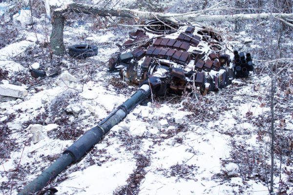 Turret of Ukrainian T-72 tank Vyacheslav Yakovenko © Rossa Primavera News Agency