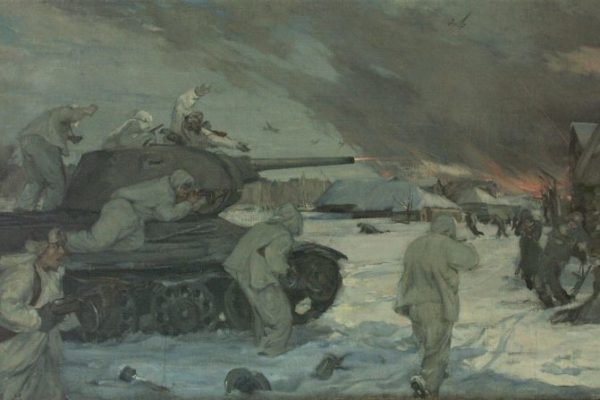 Tank-borne infantry by Aleksey Liberov, 1944.