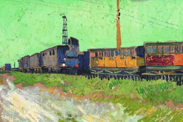 Railway Carriages by Vincent van Gogh, 1888 (a fragment).