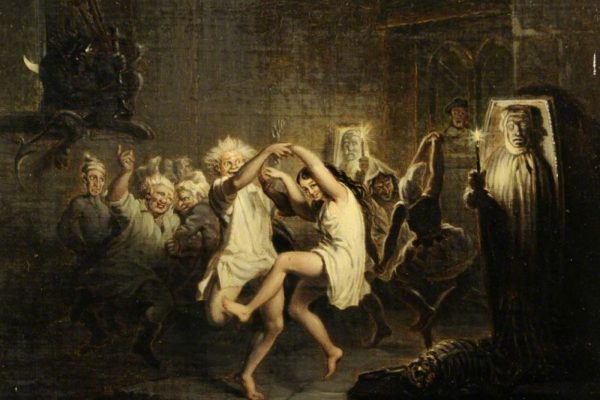 Scene from 'Tam o' Shanter': Witches Dancing in Alloway Auld by Kirk Joseph Bartholomew Kidd, 19th century.