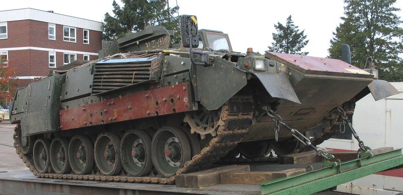 Puma infantry fighting vehicles (Germany) on a tow truck