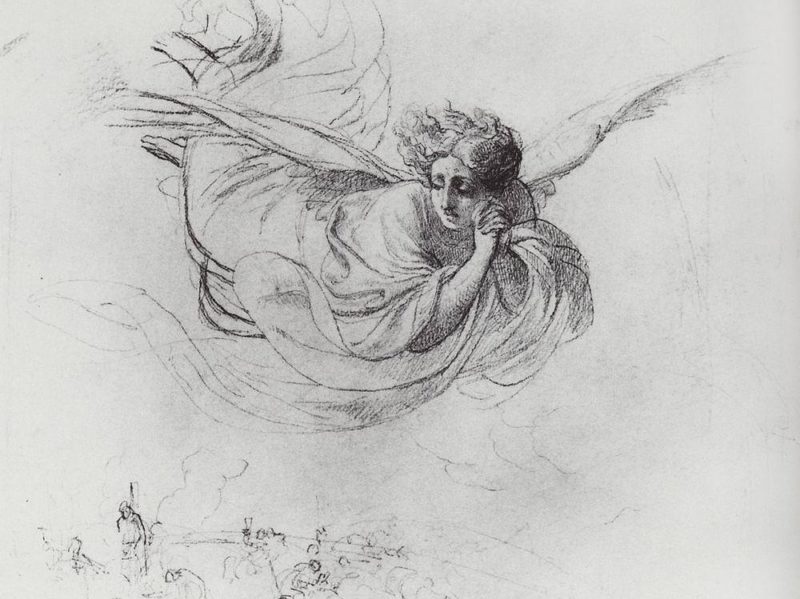 A Flying Angel Mourning the Victims of the Inquisition by Karl Bryullov (fragment). 1849-1850