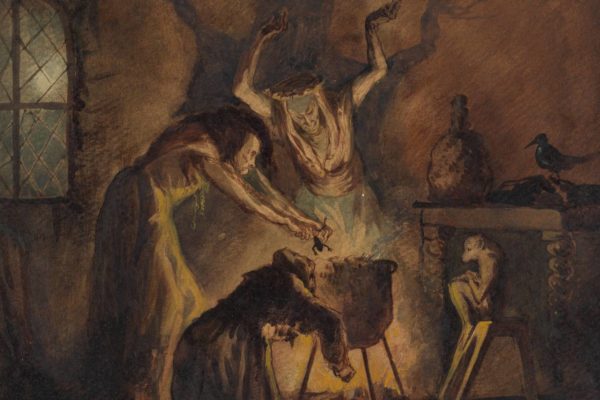 George Cattermole. Scene of Three Witches from Shakespeare's Macbeth (fragment), 1840