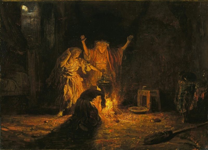 The Witches in Macbeth by Alexandre-Gabriel Decamps, 1841-1842