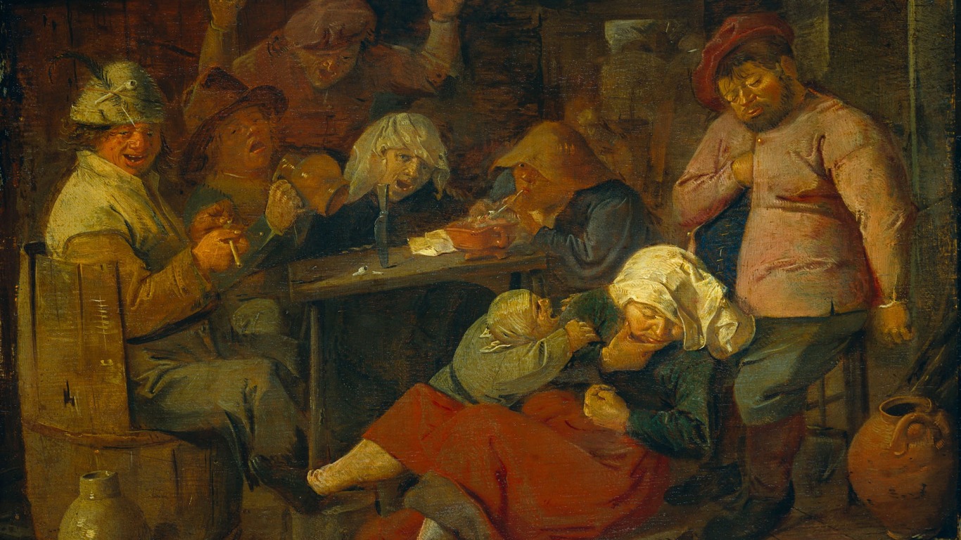 Adriaen Brouwer. Poor Folk Drinking in a Tavern. 1625