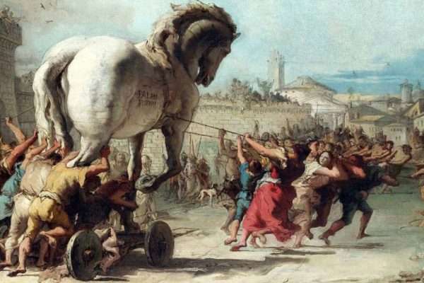 The Procession of the Trojan Horse into Troy by Giovanni Domenico Tiepolo, 1760