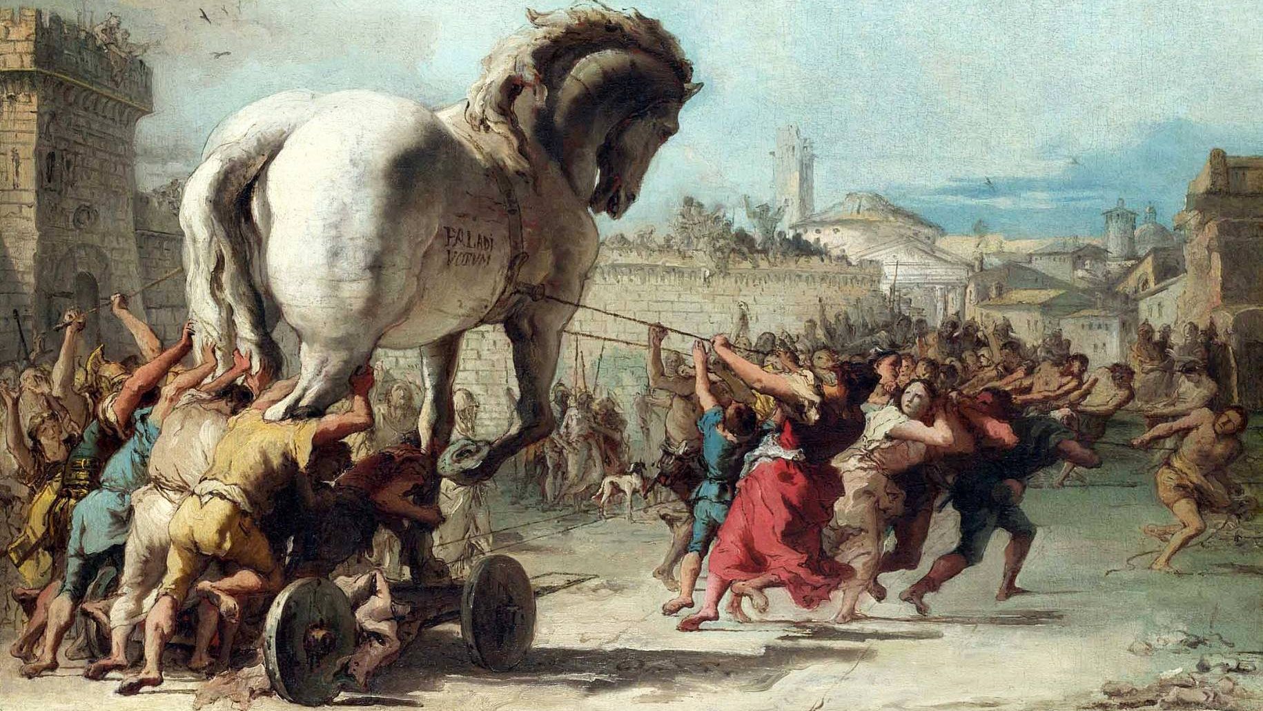 The Procession of the Trojan Horse into Troy by Giovanni Domenico Tiepolo, 1760