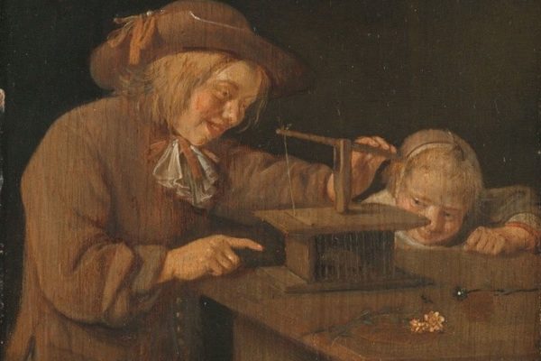 The Mousetrap by Quiringh Gerritsz van Brekelenkam (a fragment). 1660