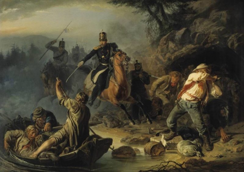 Skirmish with Finnish smugglers by Vasily Khudyakov