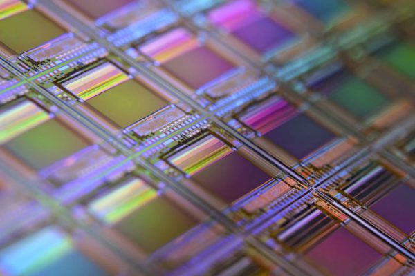 Silicon wafer with microprocessors