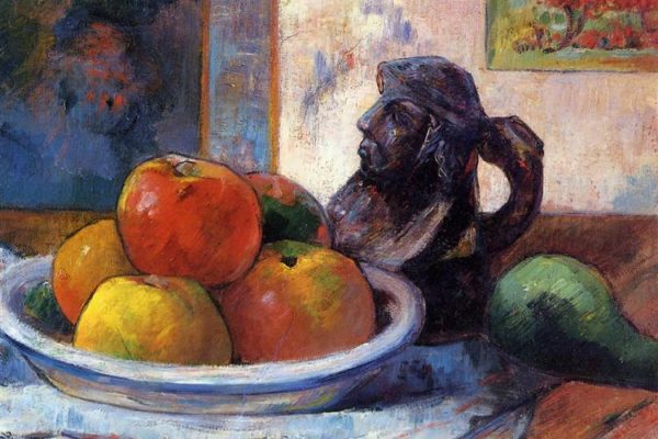 Still Life with Apples, a Pear and a Ceramic Portrait Jug Paul Gauguin, 1889