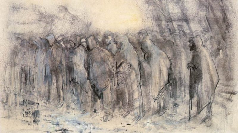 Prisoners of war on the march by László Mednyánszk