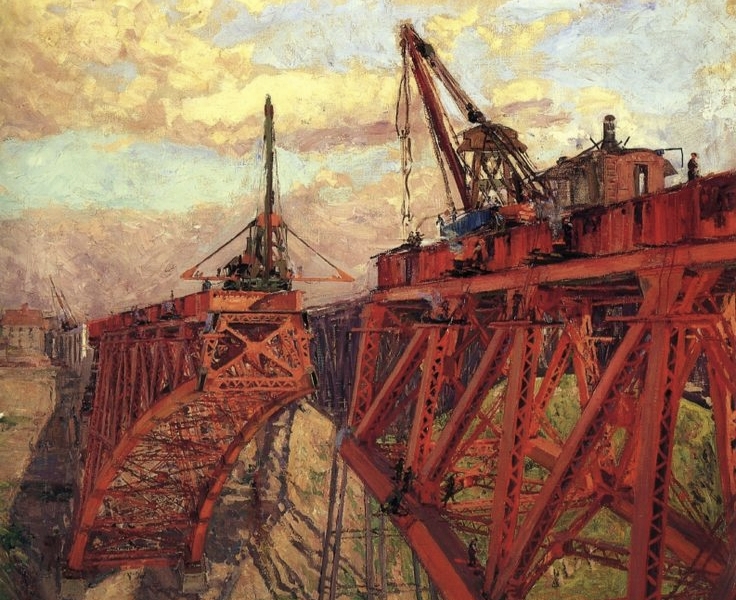 Claire Shuttleworth. Building the bridge (fragment). 1918