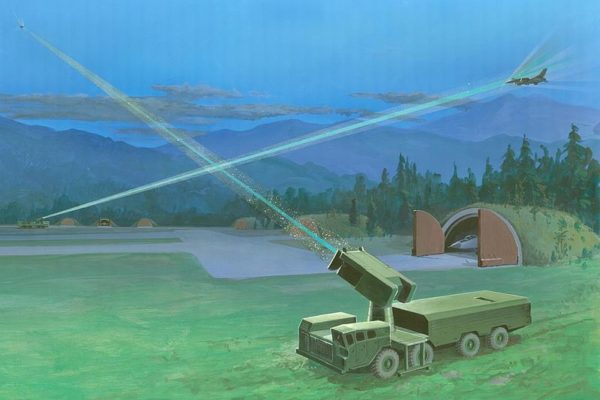 Soviet mobile lasers defending an airfield