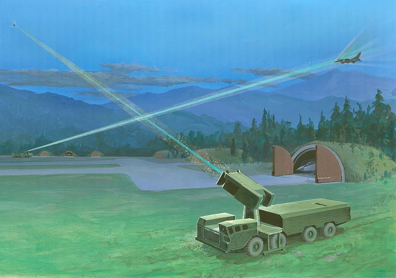 Soviet mobile lasers defending an airfield