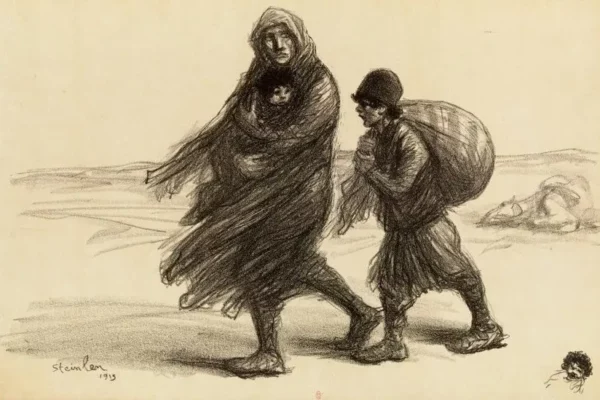 Exodus (refugees) by Théophile-Alexandre Steinlen