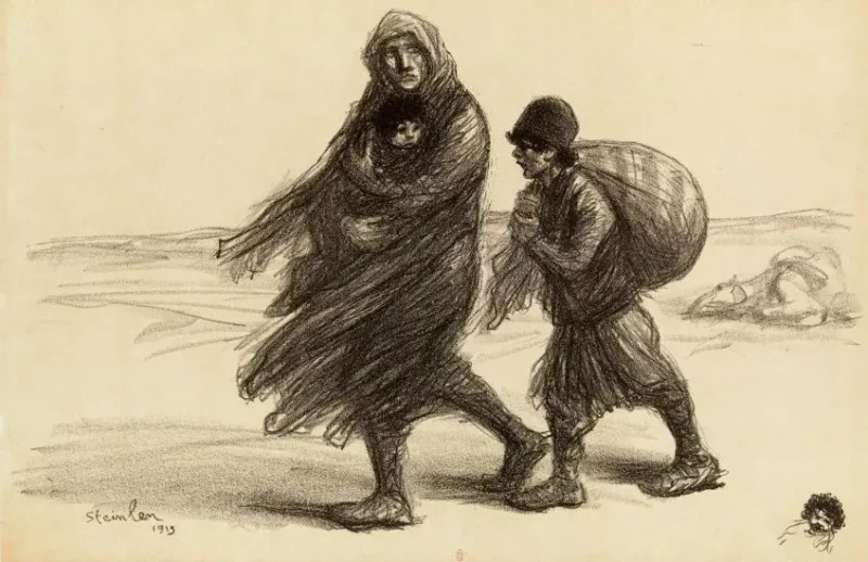 Exodus (refugees) by Théophile-Alexandre Steinlen