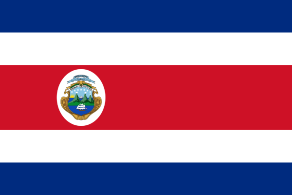 The national flag of the Republic of Costa Rica