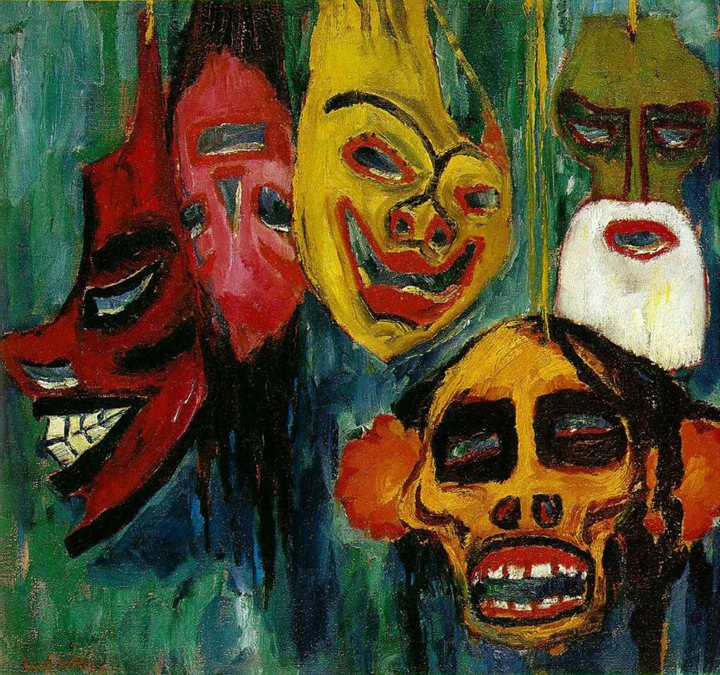 Masks still life by Emil Nolde. 1911