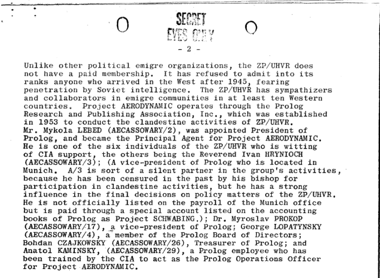 CIA-Dokument zur Geheimoperation Aerodynamic (aus dem freigegebenen Archiv)