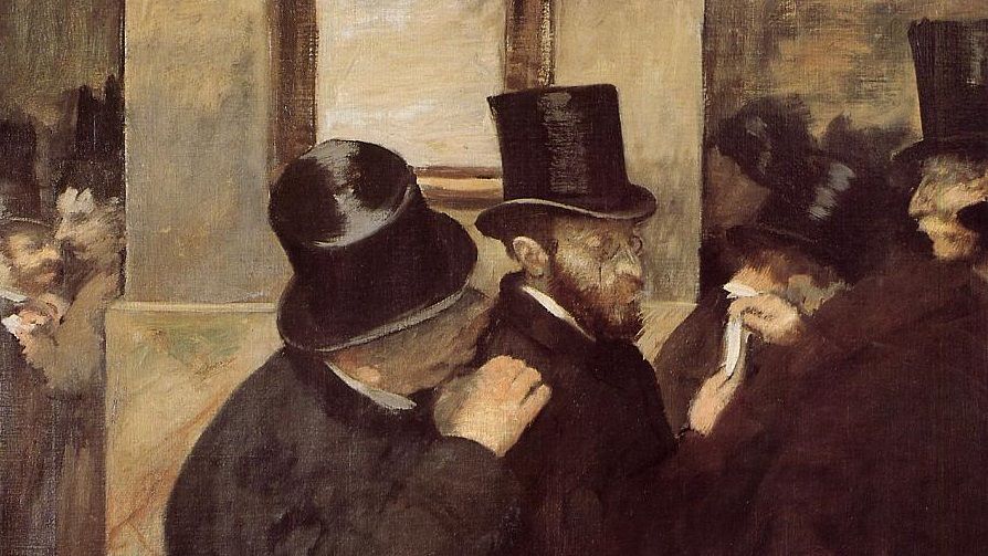 Portraits at the Stock Exchange by Edgar Degas. 1879