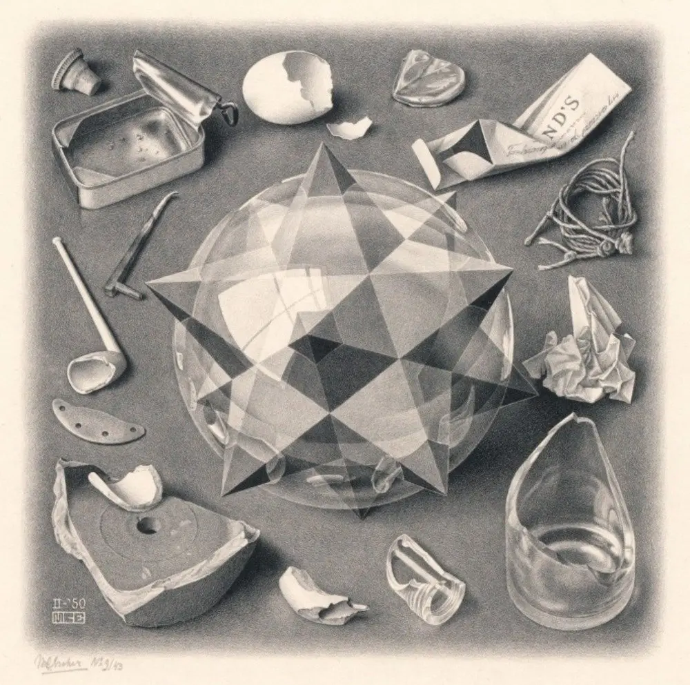 Order and Chaos by Maurits Escher, 1950