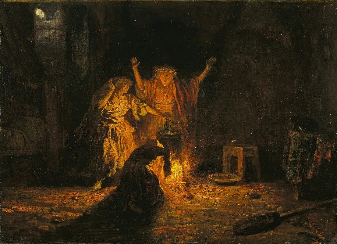 The Witches in Macbeth by Alexandre-Gabriel Decamps. 1841-1842