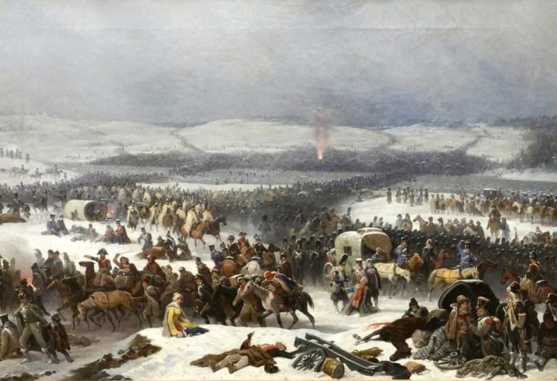 Napoleon's army crossing the Berezina River