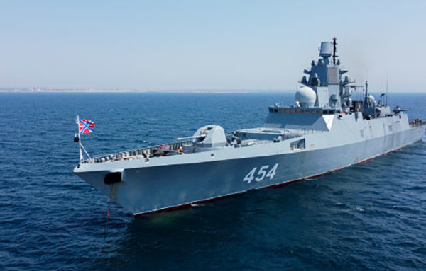 The Admiral of the Fleet of the Soviet Union Gorshkov frigate of the Northern Fleet
