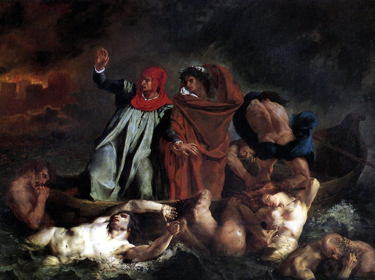Dante and Virgil, or The Barque of Dante, by Eugène Delacroix. 1822