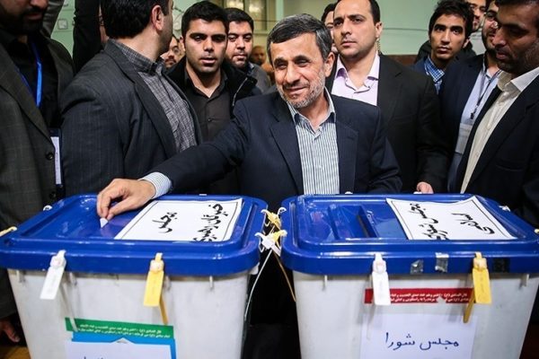 Mahmoud Ahmadinejad at the elections in 2016