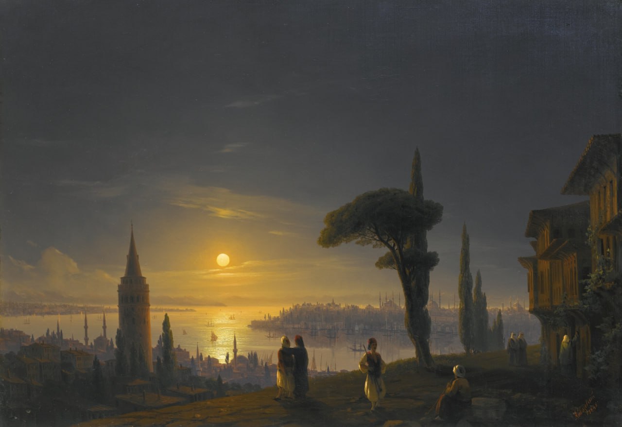The Galata Tower by Moonlight by Ivan Aivazovsky. 1845