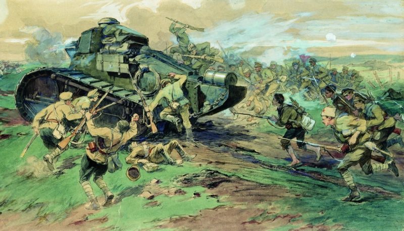 Capture of a White Guard tank in northern Tavria