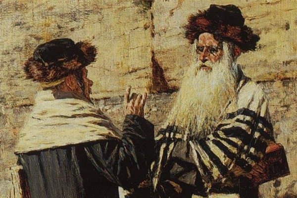 Two Jews by Vasili Vereshchagin (fragment).