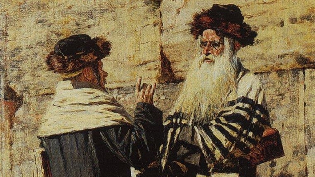 Two Jews by Vasili Vereshchagin (fragment).