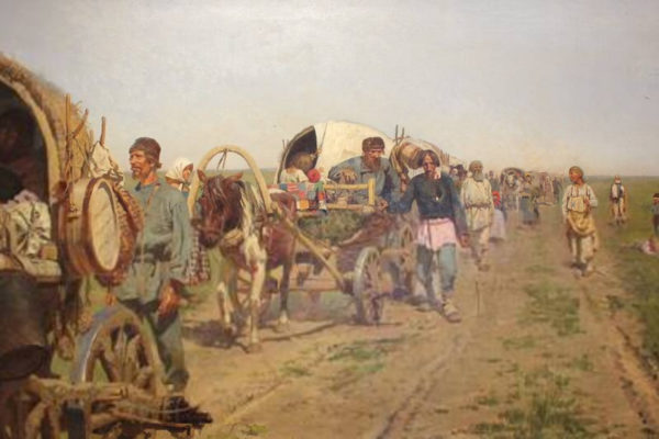 Sergey Ivanov. Settlers (fragment). 1886