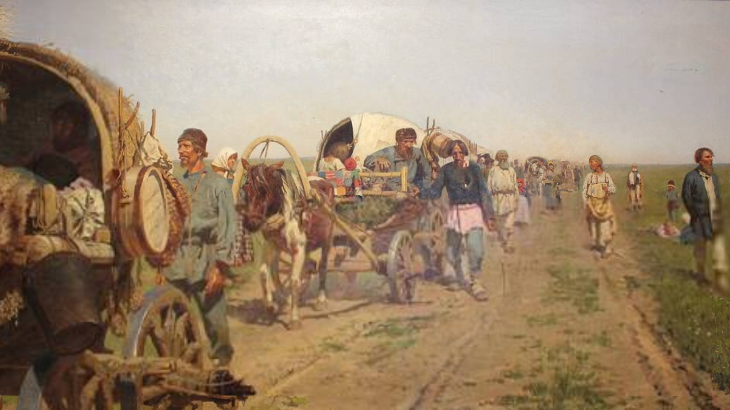 Sergey Ivanov. Settlers (fragment). 1886