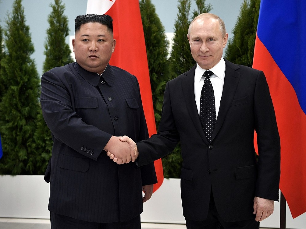 Vladimir Putin and President of the State Affairs of DPRK Kim Jong-un.