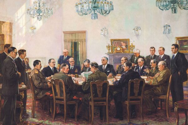 Alexander Gerasimov. The Tehran Conference of the leaders of the three world powers. The picture was painted in 1945