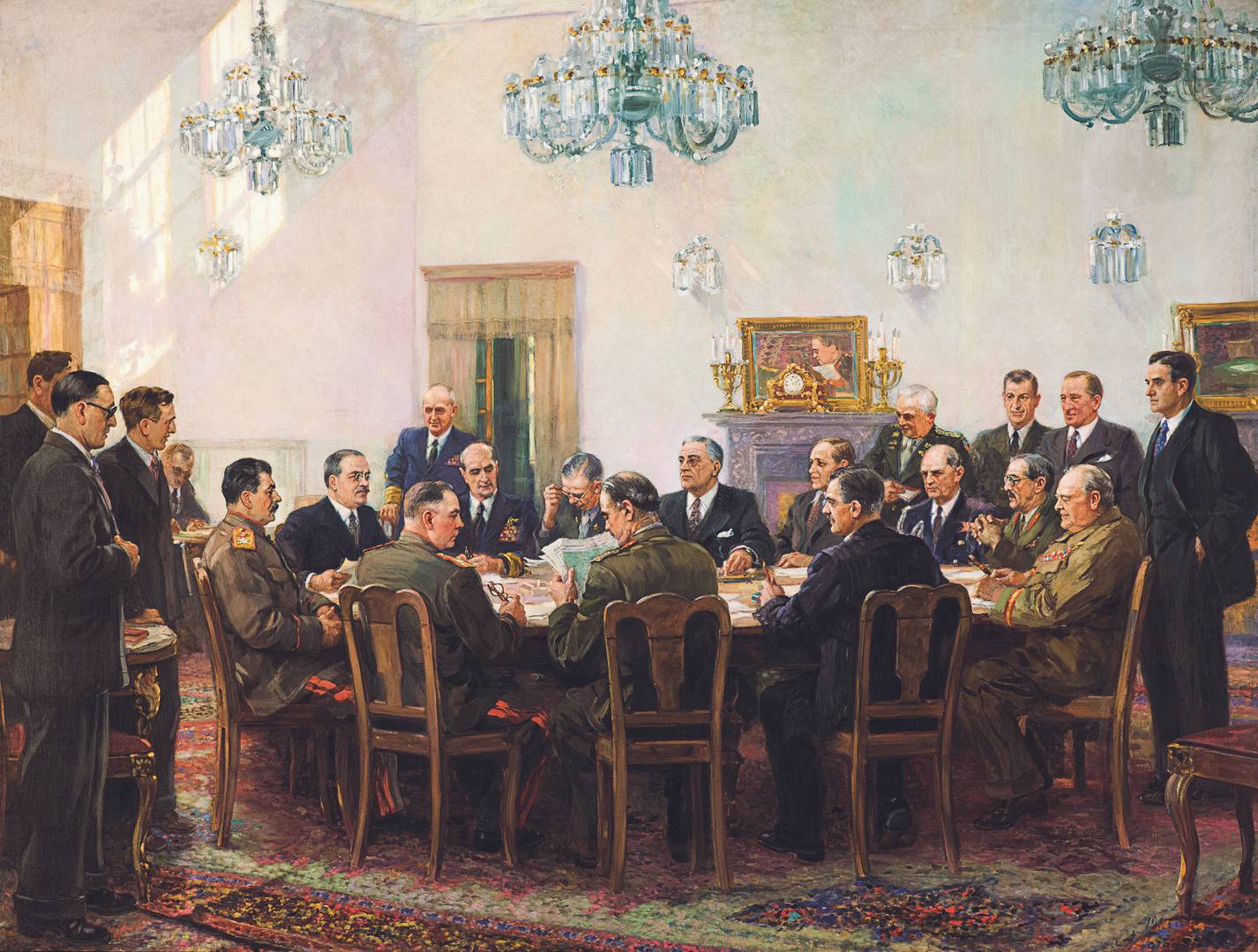 Alexander Gerasimov. The Tehran Conference of the leaders of the three world powers. The picture was painted in 1945