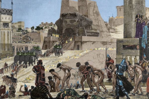 Baal Moloch Devouring the Prisoners of War in Babylon by Henri-Paul Motte (modern color reproduction). 1876