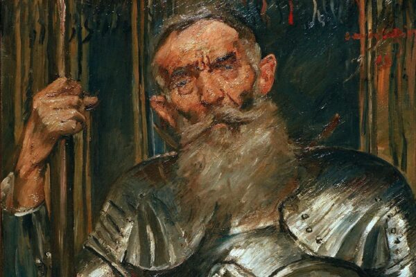 Old man in knights armour